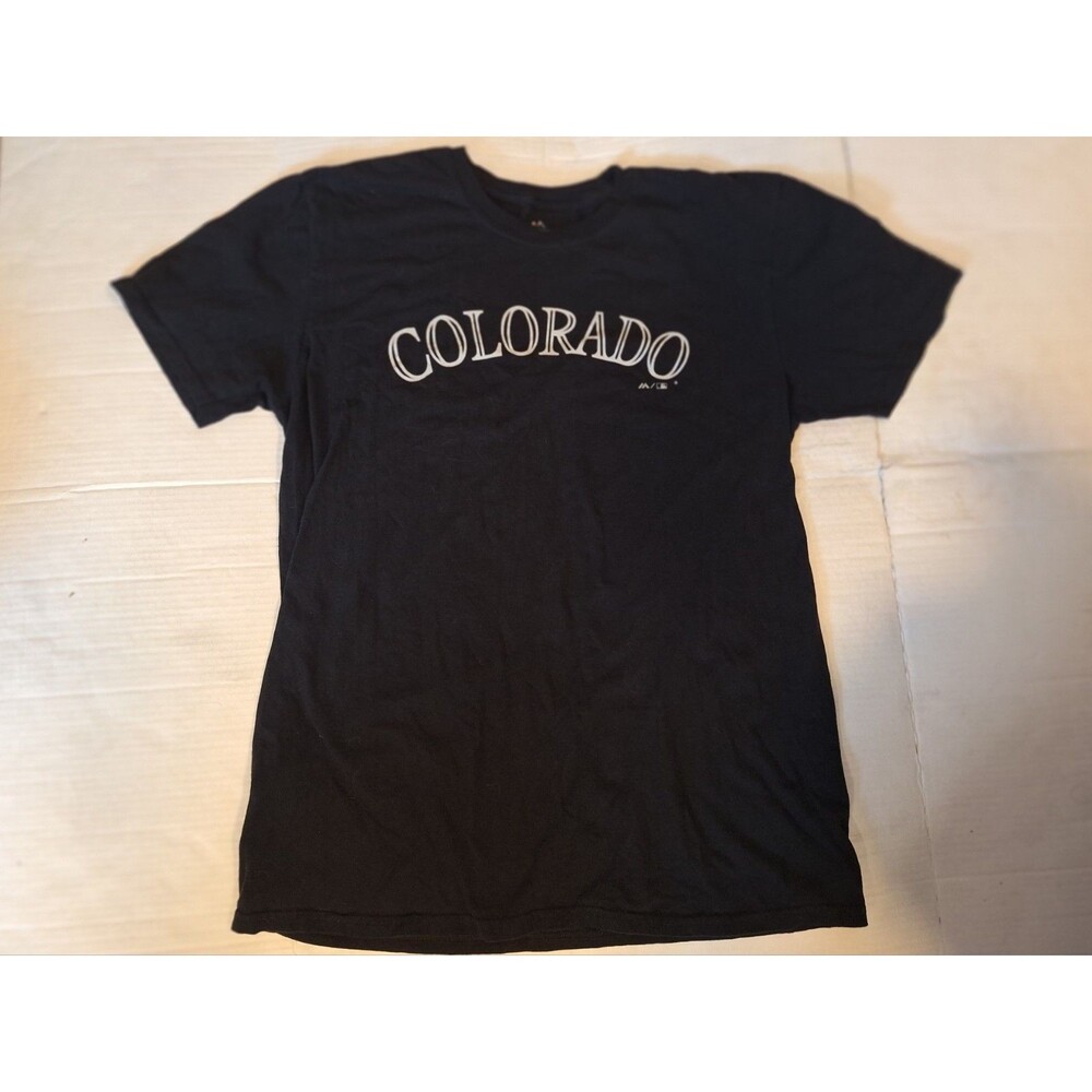 Colorado Rockies Chuck Nazty Large T Shirt Majestic Black #19